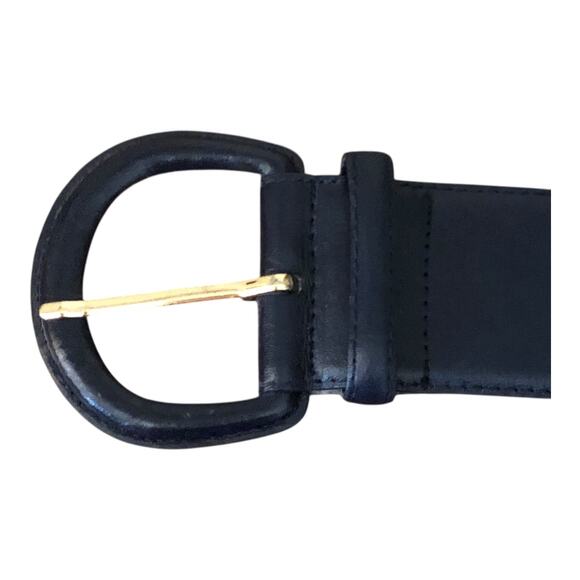 Charter Club Belt Genuine Black Leather Gold Tone Prong Women's Size Large - Picture 12 of 13